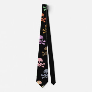 Colorful Skull & Crossbones Neck Tie