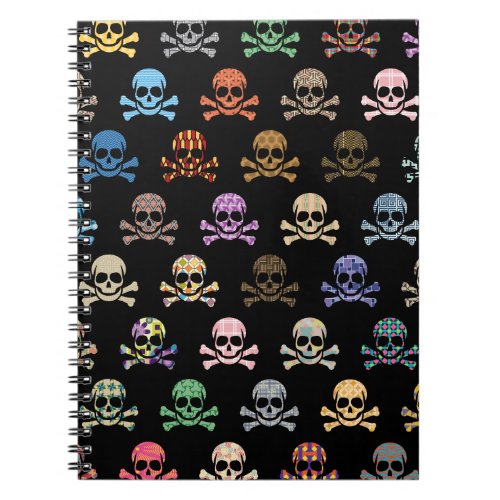 Colorful Skull  Crossbones Notebook
