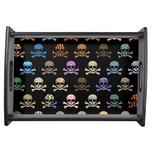 Colorful Skull  Crossbones Serving Tray