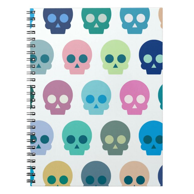 Colorful Skull Cute Pattern Notebook (Front)