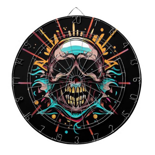 Colorful Skull Dart Board