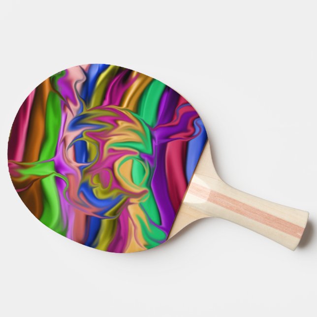 colorful skull head with cross bones Ping-Pong paddle (Side)