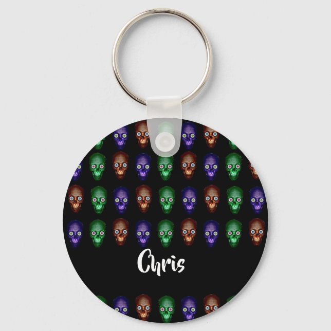Colorful skull heads keychain (Front)