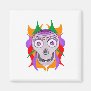 Colorful Skull Magnet