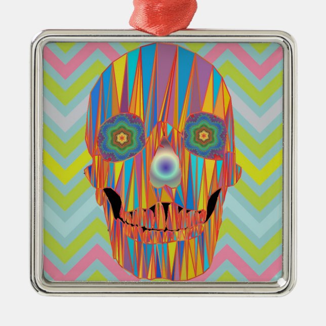 Colorful Skull Ornament (Front)