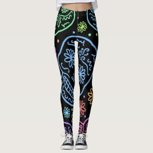 Colorful Skull Pattern Leggings
