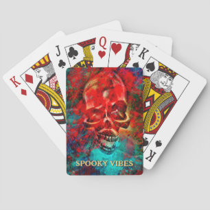 Colorful skull poker cards
