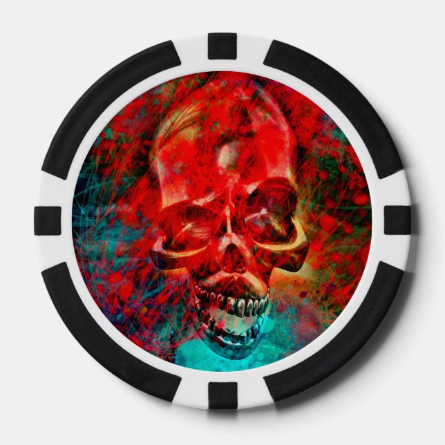Colorful skull poker chips (Front)