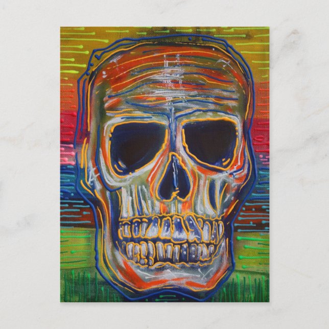 Colorful Skull Postcard (Front)