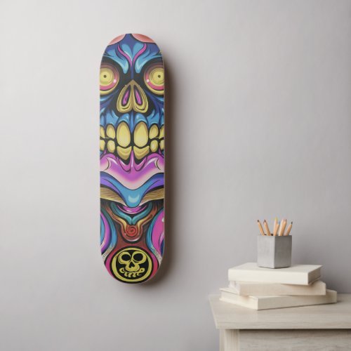 Colorful Skull Skateboard