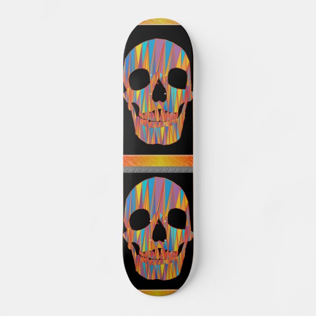 Colorful Skull Skateboard Deck (Front)