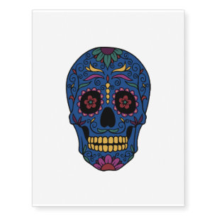 Colorful Skull Temporary Tattoo