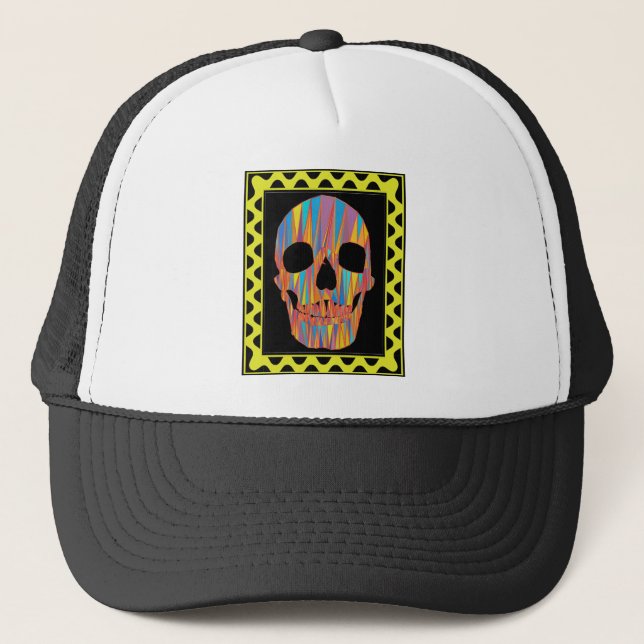 Colorful Skull Trucker Hat (Front)