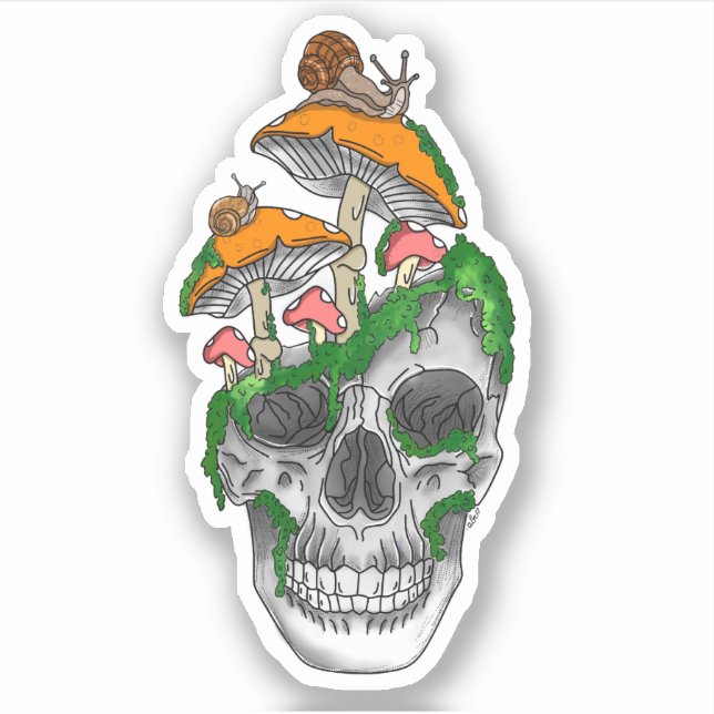 Colorful Skull Vinyl Sticker (Front)