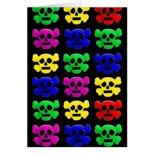 Colorful skulls pattern cards (Front)