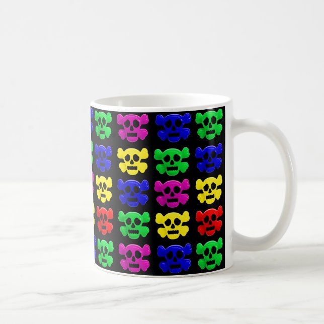 Colorful skulls pattern coffee mug (Right)