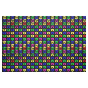 Colorful skulls pattern fabric