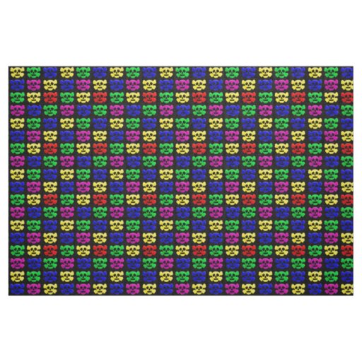 Colorful skulls pattern fabric