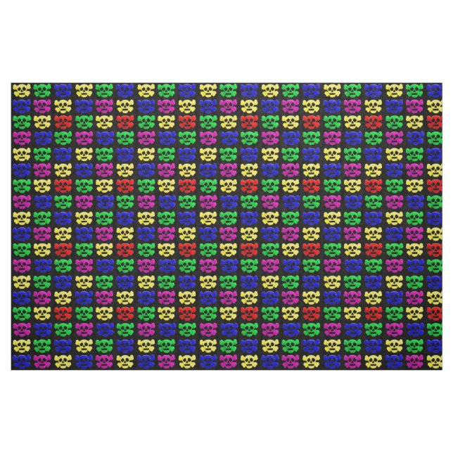 Colorful skulls pattern fabric (Fat Quarter)