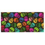 Colorful Skulls pattern in black Wood USB Flash Drive