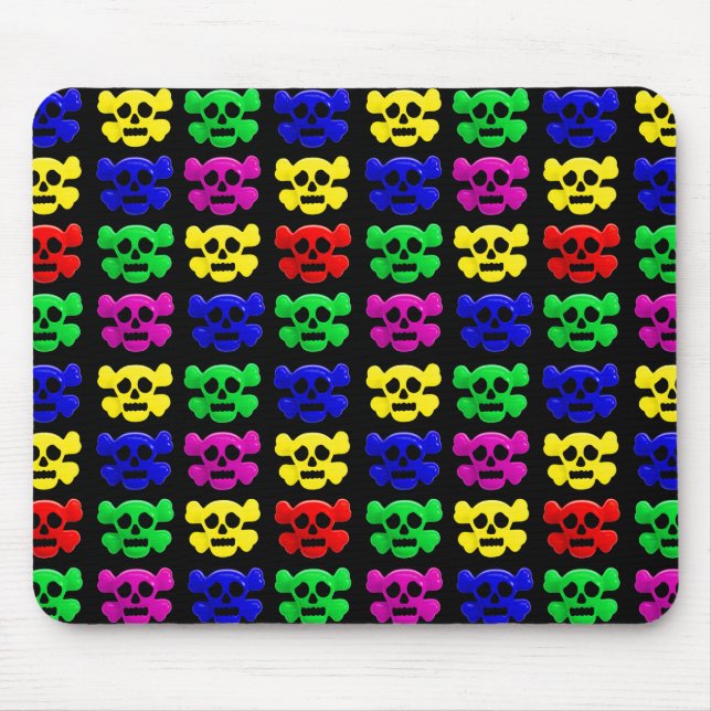 Colorful skulls pattern mouse pad (Front)