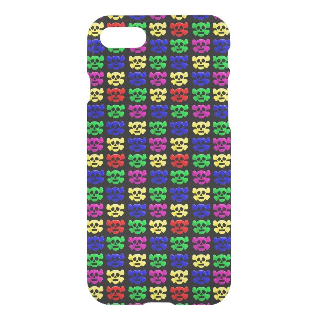 Colorful skulls pattern uncommon iPhone case (Back)