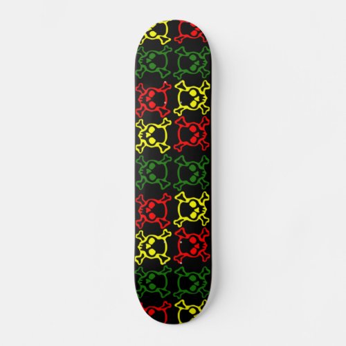 Colorful Skulls Skateboard