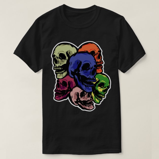 Colorful Skulls T-Shirt (Design Front)