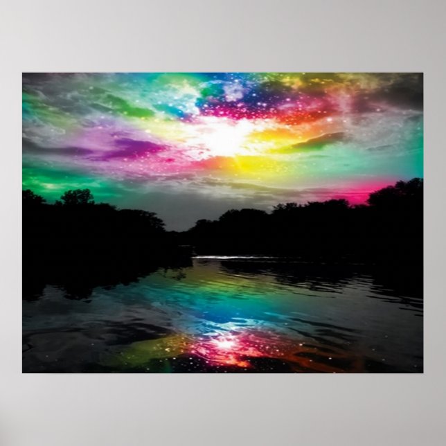 Colorful Sky and Water Poster (Front)