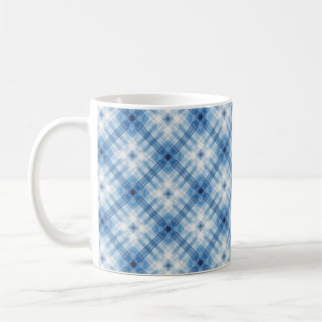 colorful sky blue diamond pattern mug (Left)