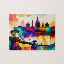 Colorful Skyline Budapest Jigsaw Puzzle