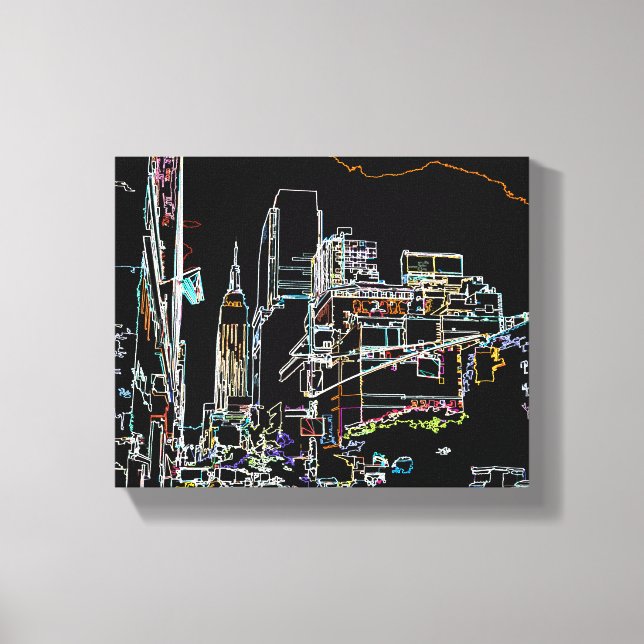 Colorful skyline in Manhattan Canvas Print (Front)