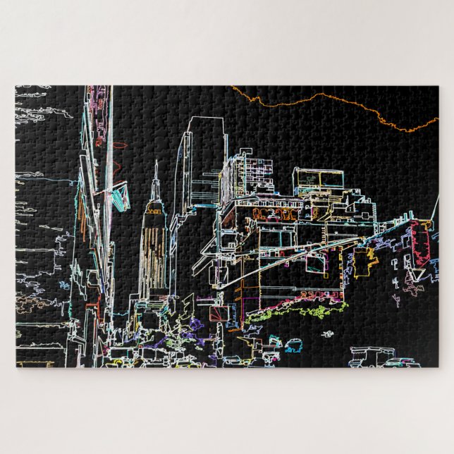 Colorful skyline in Manhattan Jigsaw Puzzle (Horizontal)
