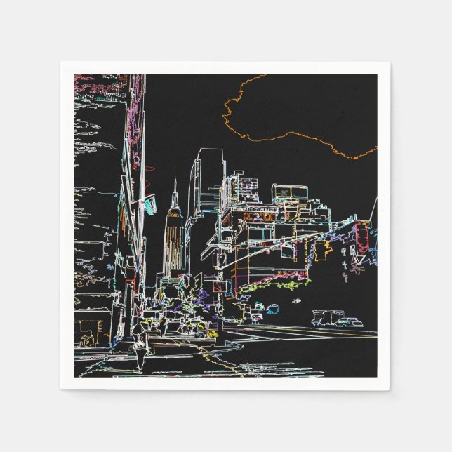 Colorful skyline in Manhattan Napkins (Front)