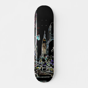 Colorful skyline in Manhattan Skateboard