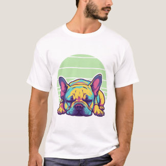 colorful sleeping french bulldog T-Shirt