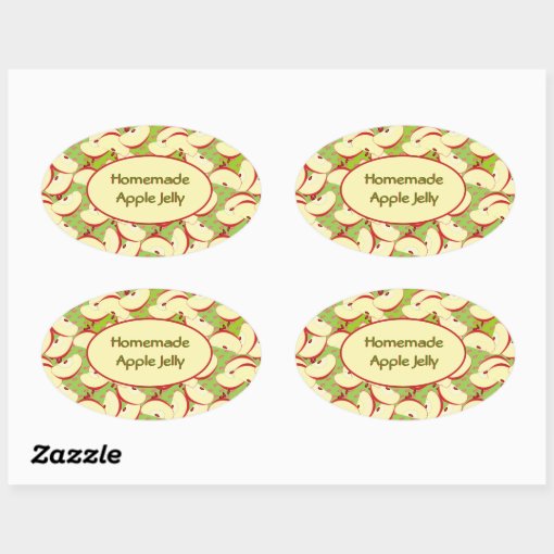 Colorful Sliced Apple Pattern Homemade Jelly Label | Zazzle