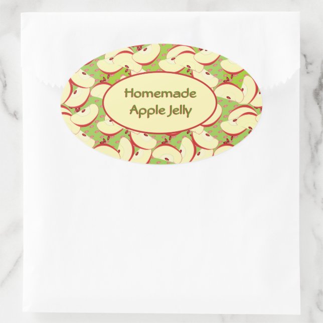 Colorful Sliced Apple Pattern Homemade Jelly Label (Bag)