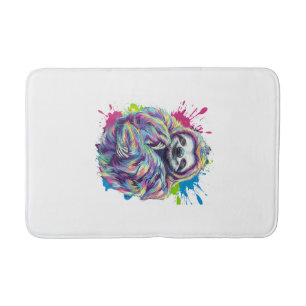 Colorful Sloth Cute Animal Art Funny Graphic Tee T Bath Mat
