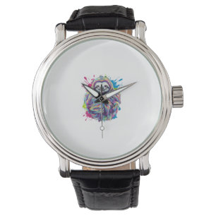Colorful Sloth Cute Animal Art Funny Graphic Tee T Watch