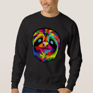 Colorful Sloth Face Sweatshirt