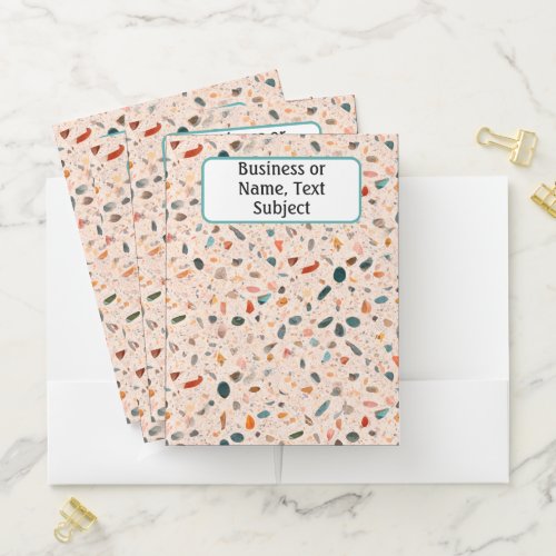 Colorful Small Bits  Speckle Terrazzo Pattern 5 Pocket Folder