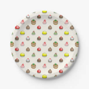 Colorful Small Cakes Paper Plates