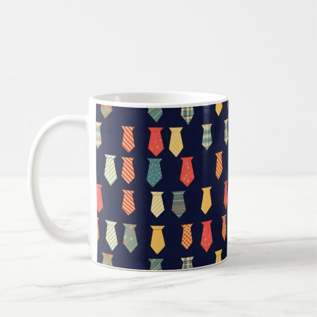 Colorful Small Ties Pattern Coffee Mug (Left)