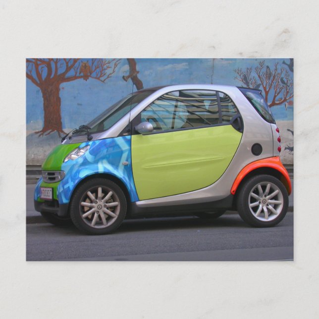 Colorful Smart Car Postcard (Front)