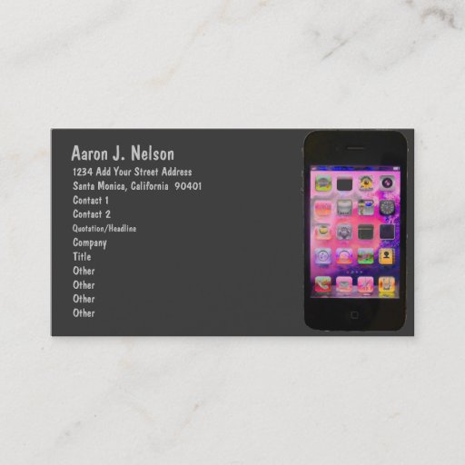 Customizable Colorful Smart Phone Personal Business Card Template