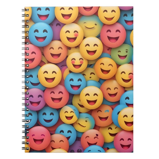 Colorful Smile Emoji Notebook (Front)