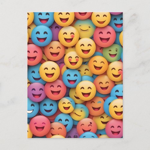 Colorful Smile Emoji Postcard