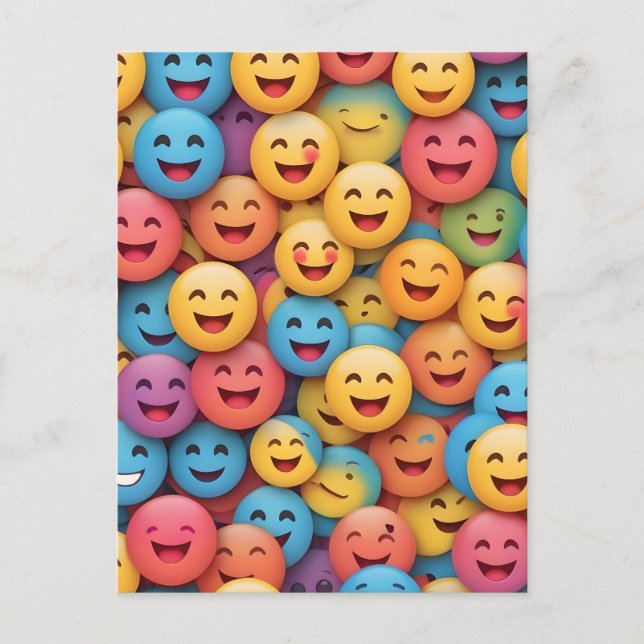 Colorful Smile Emoji Postcard (Front)