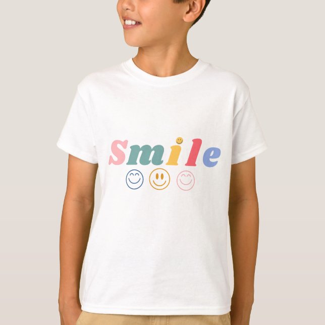Colorful Smile Typography T-Shirt (Front)